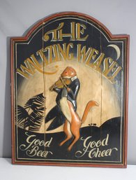 'The Waltzing Weasel' Wooden Pub Sign