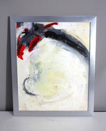 Contemporary Abstract Expressionist Painting In Metallic Frame