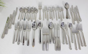 Mixed Lot Stainless Steel Flatware Forks Spoons Knives Serving Utensils Assorted