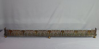 Brass Fire Place Fender - Large Center Piece With Glass