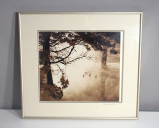 Signed Marty Kowarski Framed Nature Photography  Misty River Scene (16.5'x 18')