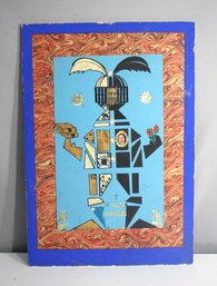 Vintage Mixed Media Collage Artwork  'Le Voyage Dangereux' (29'x 20')