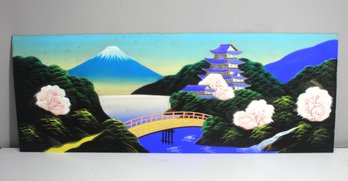 Japanese Scenic Landscape  - Mount Fuji, Pagoda, And Sakura'