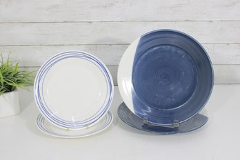 Royal Doulton Pacific Plates 9 & Bowls Of Plenty 11.5 Blue White Set