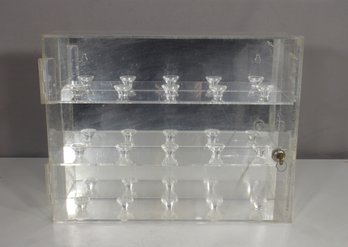 Vintage Lucite Egg Display Case With Lock & Key  13 H X 16.5 W X 4 D