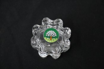 Vintage Italian Murano Vinciprova Millefiori Cane Glass Trinket Jewelry Box Tree