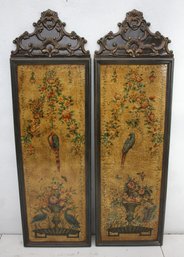 Pair Of Decorative Panels With Ornate Wood Carvings  65.5' X 20'