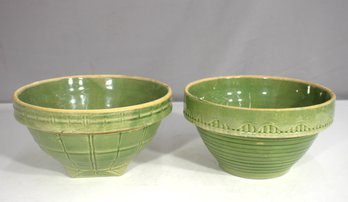 Vintage 5'H X 8' Round Green Mixing Bowls - Set Of 2