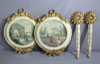 Pair Of Vintage Gilt-Framed Pastoral Paintings