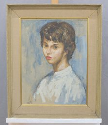 Signed Tom Strickland  Portrait Oil On Artist Board  Inscribed & Framed  26.5 X 21.5