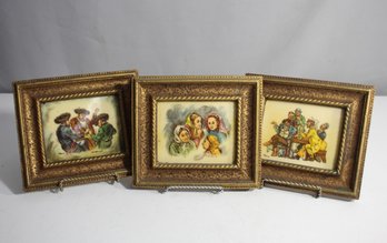 Vintage Artini Judaica Hand Painting -set Of Three (3)