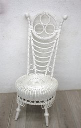 White French Victorian Boudoir Wicker Chair
