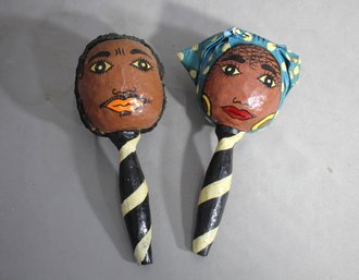 Pair Of Handcrafted Maracas