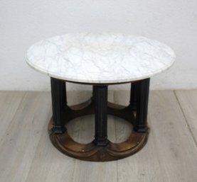 Neoclassical Marble And Wood Coffee Table