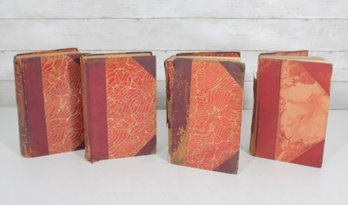 Lot Of 4 Antique Charles Dickens Books  Decorative Cloth Bindings  Vintage Classics
