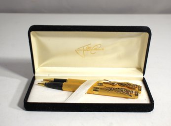 Jackie Collins PantherPen And Pencil Set In Logo Black Velvet Box 1980s Vintage