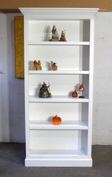 Single White Open Shelf Bookcase -A  (small Chip-shown On The Photo)