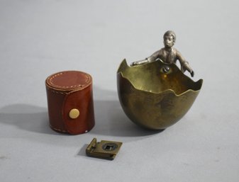 Group Lot Of 3 Vintage Mixed Metal Novelties