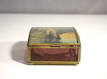 Vintage Via Vermont Trinket Box -brass 5'x 4'