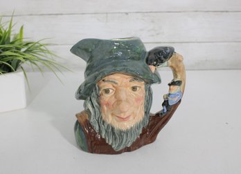 Royal Doulton Rip Van Winkle Character Mug  Hand-Painted Figural Toby Jug, 7' Tall