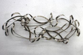 Large 20 X 53 Abstract Metal Ribbon Wall Sculpture  2 Of 2