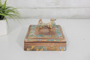 Signed Sasch Brastoff Lidded Box 4.5' X 6.5'