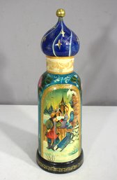 Large 16 Russian Hand-Painted Wooden Canister  Matryoshka Lacquerware