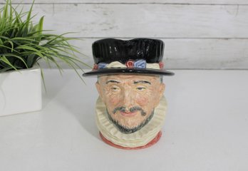 Royal Doulton Beefeater Character Mug  Hand-Painted Figural Toby Jug, 7' Tall