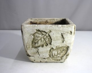 Rustic Leaf-Embossed Square Planter  6' X 7.5'