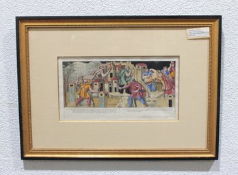 1793 Hand-Colored Copperplate Engraving Of Trajans Column  Classical Roman History  Framed  18.5' X 26'