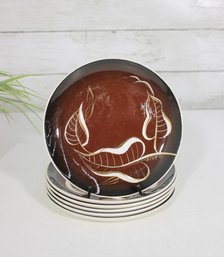 Signed Plate Tree Of Life By Sascha Brastoff Set Of 6  6' Round