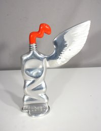 David Gerstein Signed Sculpture  Winged Tube Aluminum Art 301/350  11' H Limited Edition