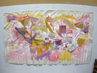 Large Monumental Abstract Canvas Painting  Expressive Modern Composition, 102' X 59'