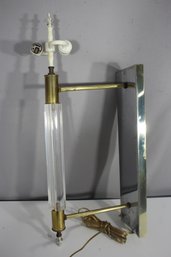 Vintage 26 Brass & Lucite Wall Sconce Lamp  Needs Rewiring