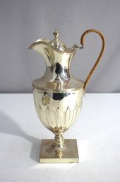 Vintage Silver-Plated Ewer With Reeded Handle  10.5'