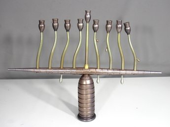 Modern Industrial Menorah  Bullet & Barrel Design Hanukkah Candle Holder  Sculptural Judaica Art