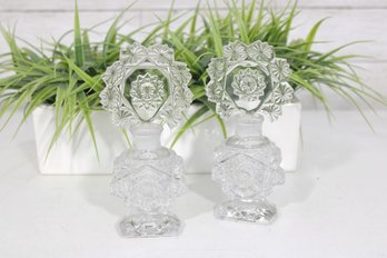 Pair Of C.1935 Imperial Glass Brunswick & Hobstar Perfume Bottles Flacons