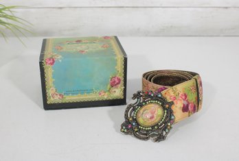 Michal Negrin Vintage Victorian Style Crystal Belt W/ Original Storage Box  Size 38' Lenght
