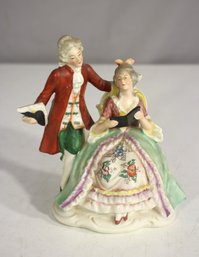 Antique 5.5 Porcelain Figurine  Victorian Couple With Crown Stamp