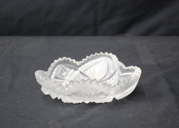 Heart-Shaped Cut Glass Serving Dish