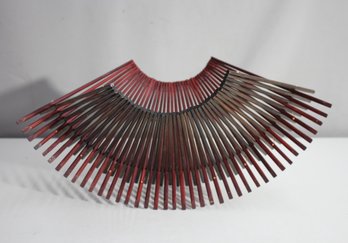 Vintage Folding Wood Asian MCM Chopstick-Style Fruit/Bread Basket