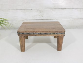 Hand Carved Wooden Decorative Stand / Low Table  Made In India  9' X 9' X 4.5'