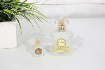 Lot Of 2 Guerlain Perfume Bottles  LHeure Bleue & Mitsouko  1 Partial (25%)  1 Empty