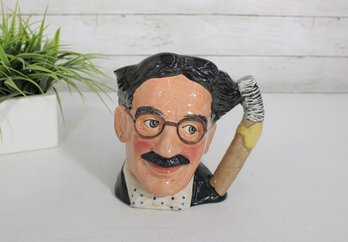 Royal Doulton Groucho Marx Character Mug  Hand-Painted Figural Toby Jug, 7' Tall