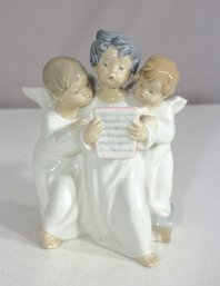 Vintage Lladro Style Porcelain Angel Choir Figurine - Singing Cherubs - 7' Tall