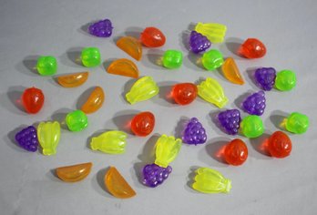 Group Lot Of Colorful Fruit Shapes Reusable Ice Cubes
