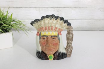 Royal Doulton Native American Chief Character Jug D6611  7.5' Toby Mug England