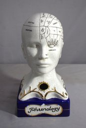 Antique Phrenology Head Porcelain Figurine With Detailed Brain Map