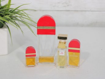 Lot Of 4 Vintage Red Door By Elizabeth Arden Perfume Bottles  Partial  Mixed Sizes