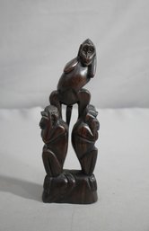 Enlightened Wisdom - Japanese 'Hear, Speak, See No Evil' Wooden Sculpture